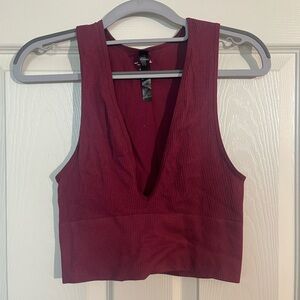 Urban Outfitters Deep Red Sleeveless Crop Top